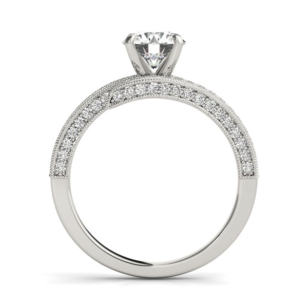 14k White Gold Round Diamond Bypass Style Engagement Ring (1 1/2 cttw) - Image 4