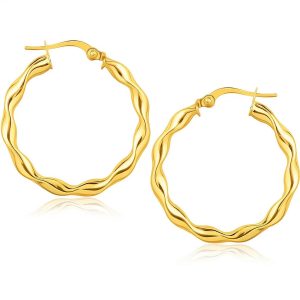 14k Yellow Gold Hoop Earrings (25mm)