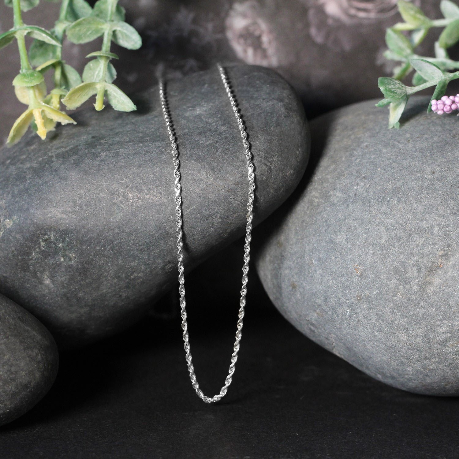 Sterling Silver Diamond Cut Rope Style Chain (1.40 mm) - Image 5
