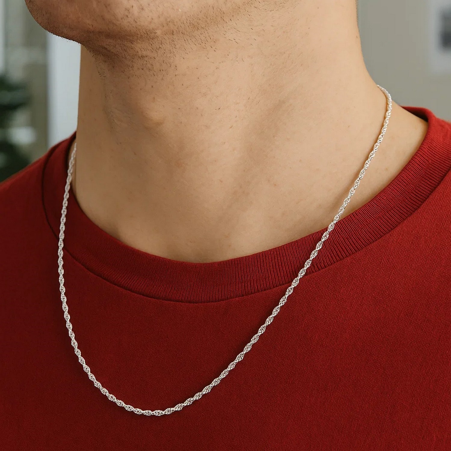 Sterling Silver Diamond Cut Rope Style Chain (1.40 mm) - Image 6