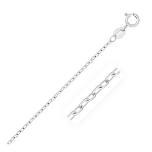 14k White Gold Faceted Cable Link Chain (1.2 mm)