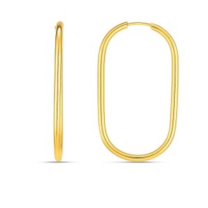 14k Yellow Gold Endless Large Paperclip Hoop Earrings