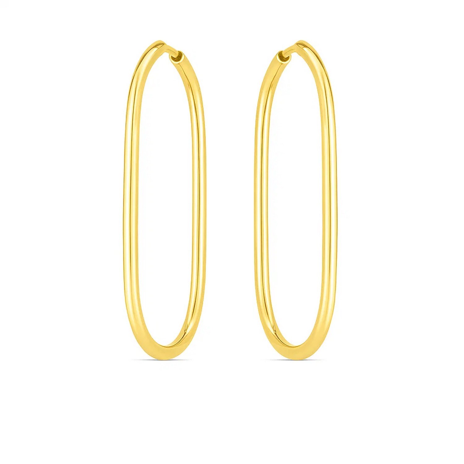 14k Yellow Gold Endless Large Paperclip Hoop Earrings - Image 2