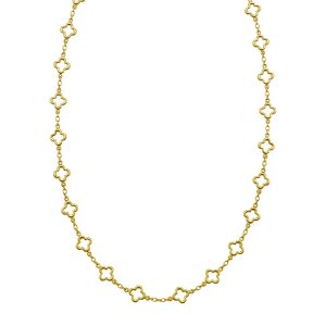 14K Yellow Gold Clover Link Necklace (7.00 mm)