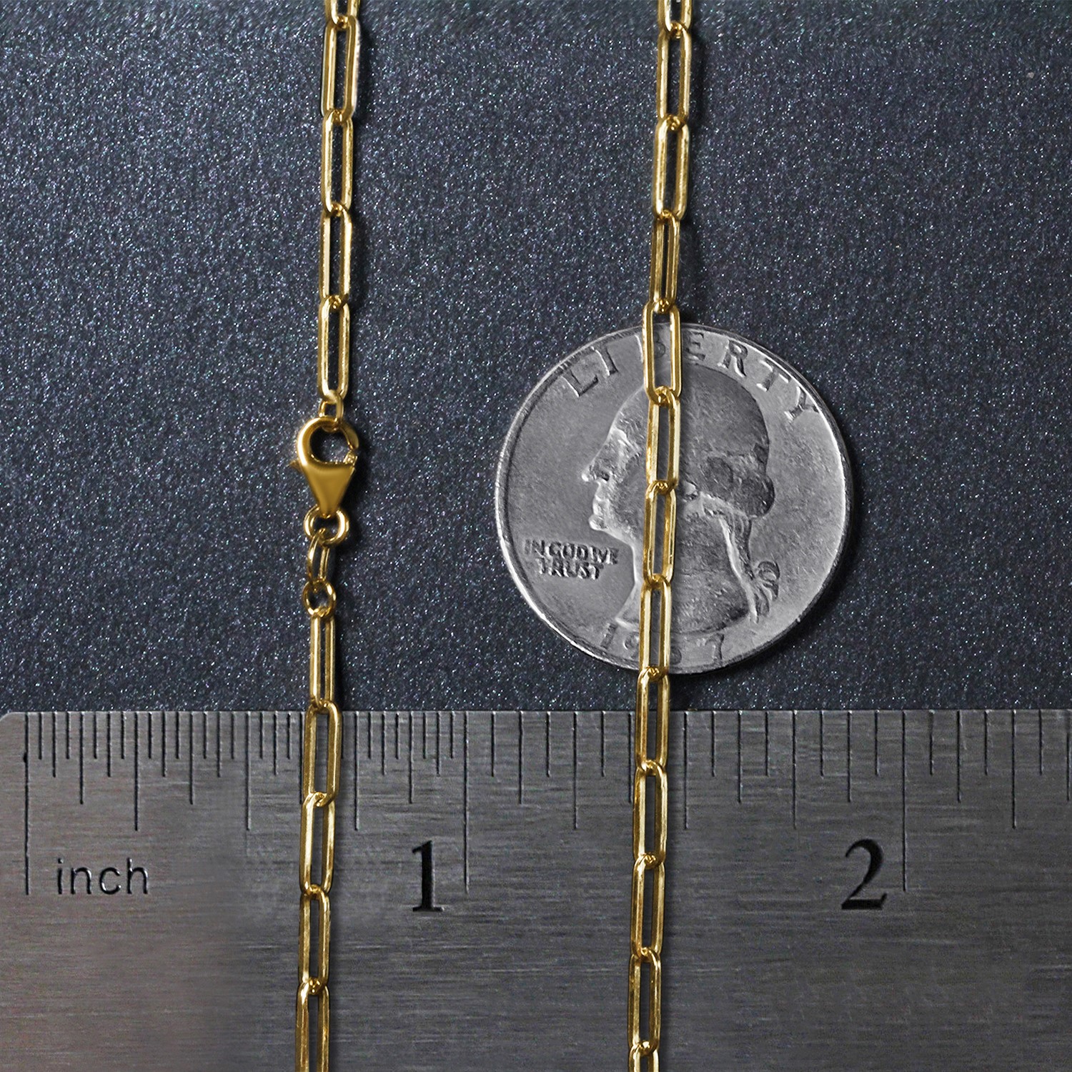 18K Yellow Gold Paperclip Chain (2.50 mm) - Image 7
