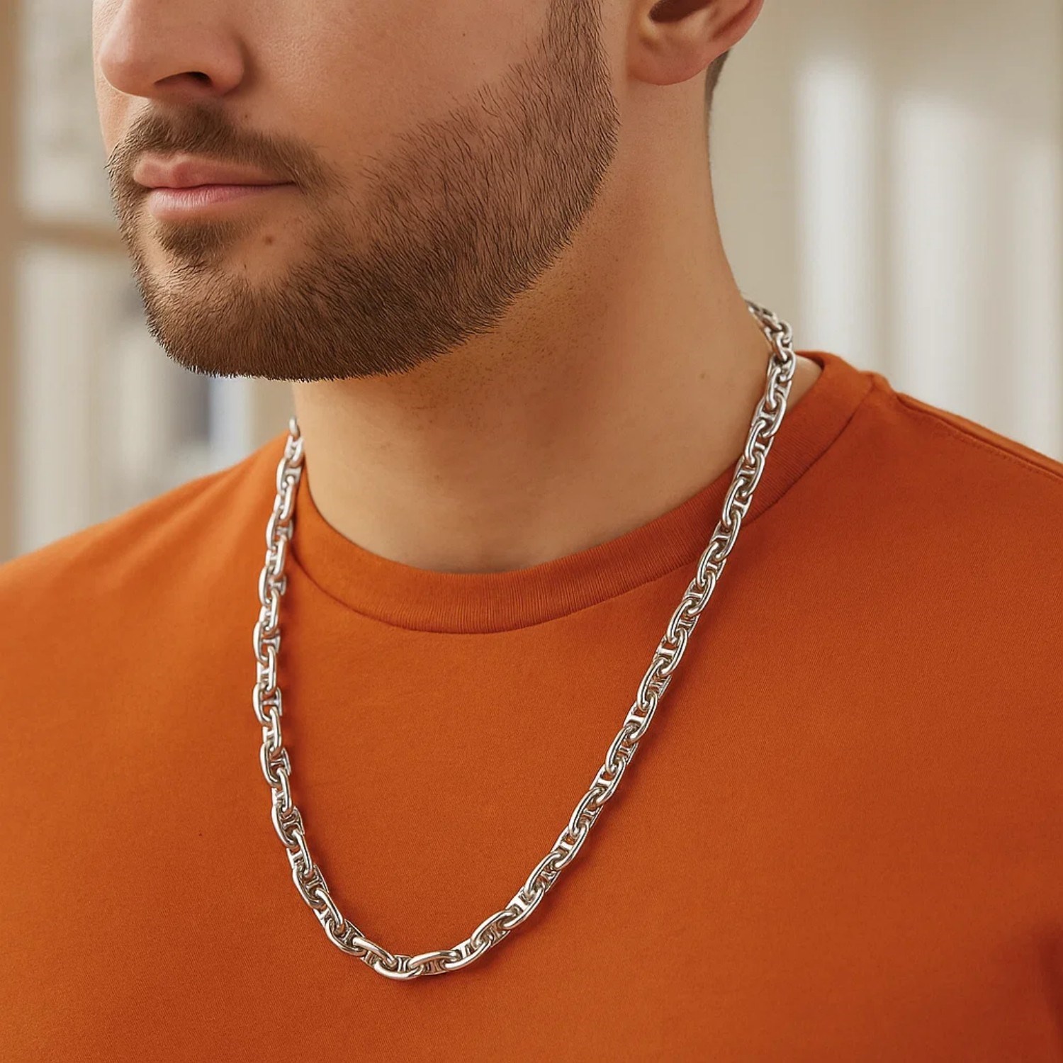 Sterling Silver Anchor Chain Necklace (5.50 mm) - Image 5