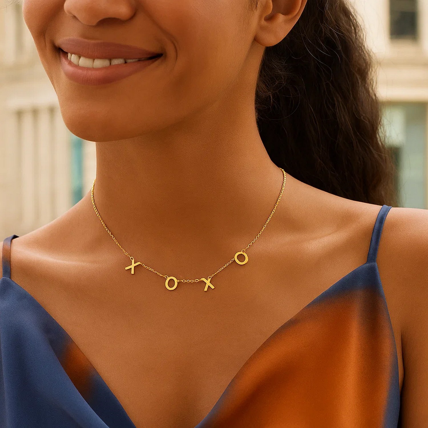 14K Yellow Gold XOXO Necklace - Image 5