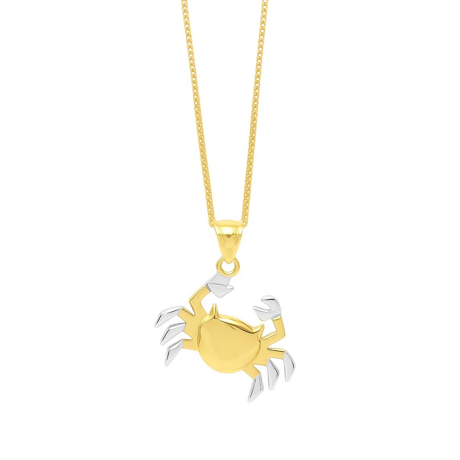 Crab Necklace in 10K Two Tone Yellow Gold - Image 3