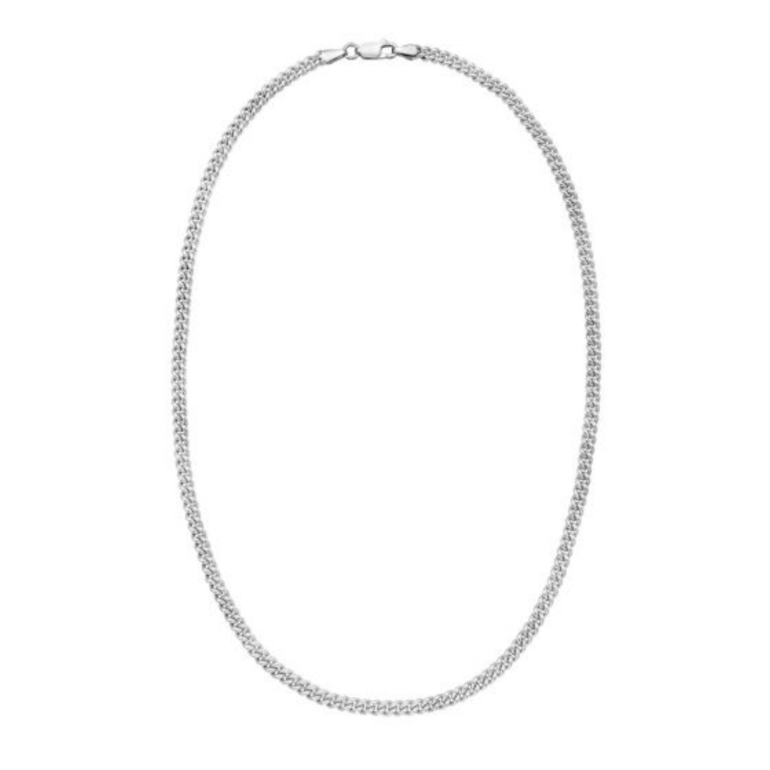 Sterling Silver Rhodium Plated Vintage Puffed Miami Cuban Chain (4.10 mm) - Image 3