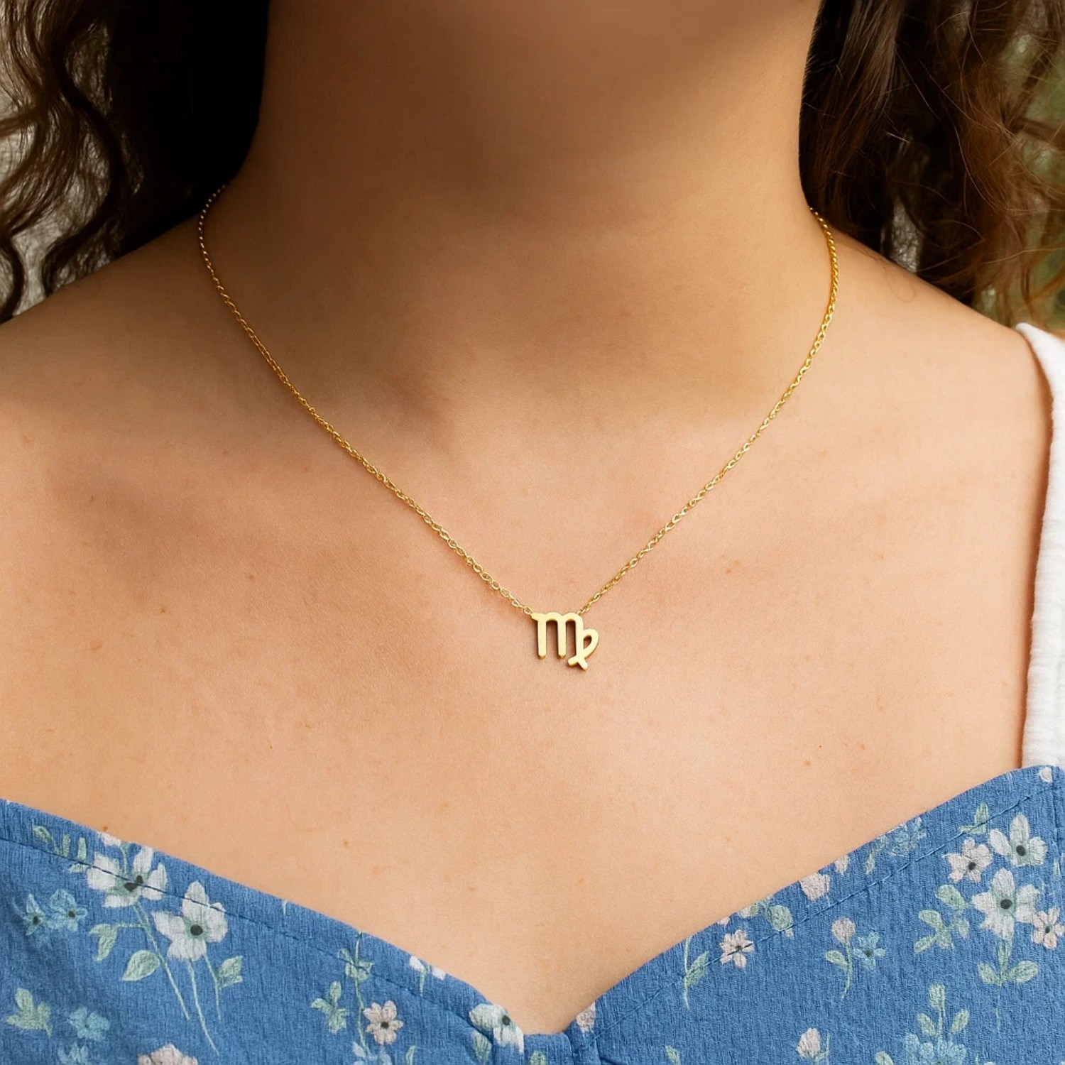 14K Yellow Gold Virgo Necklace - Image 4