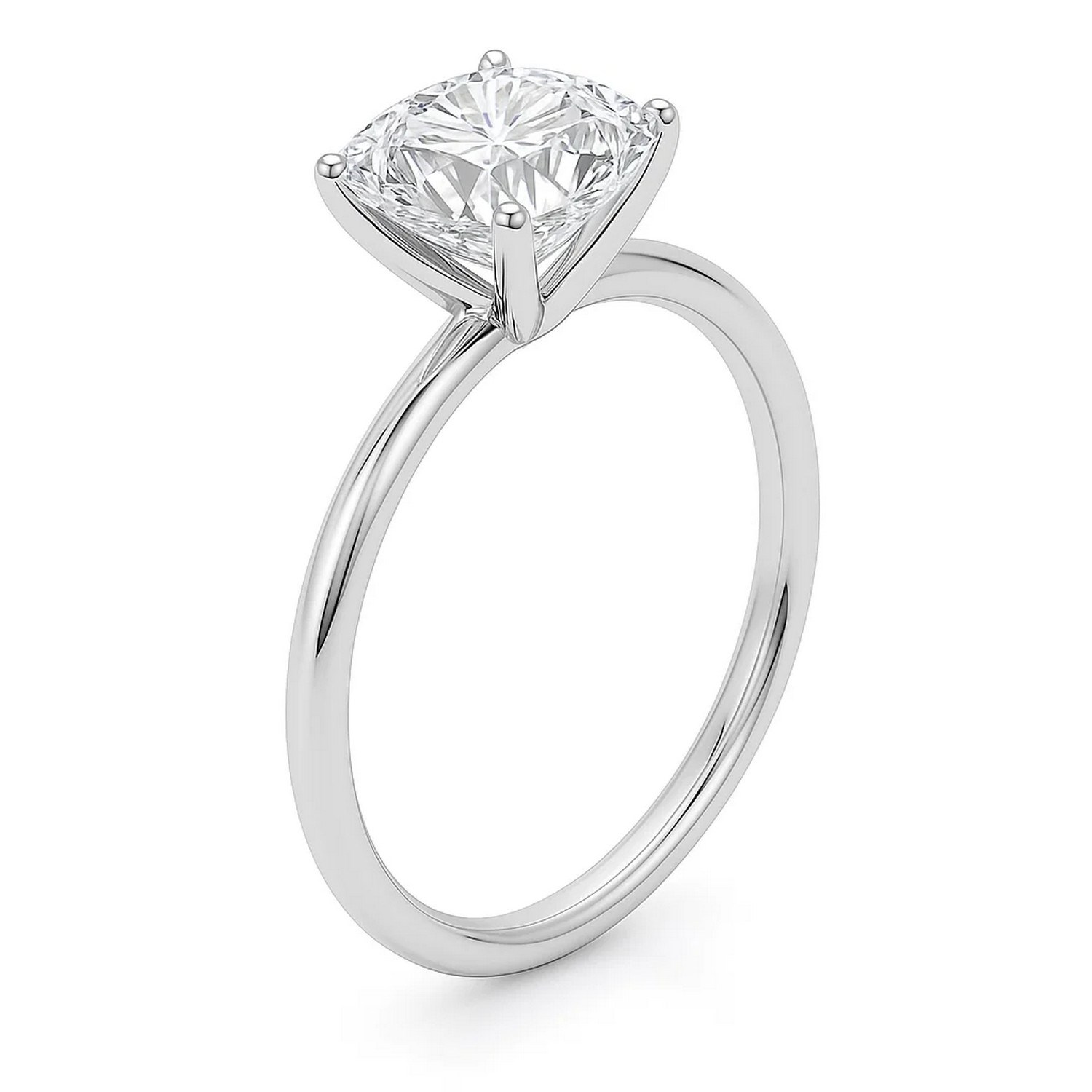 3 Carat Cushion Lab Grown IGI G/VS1 Diamond Solitaire Ring in 14K White Gold - Image 2