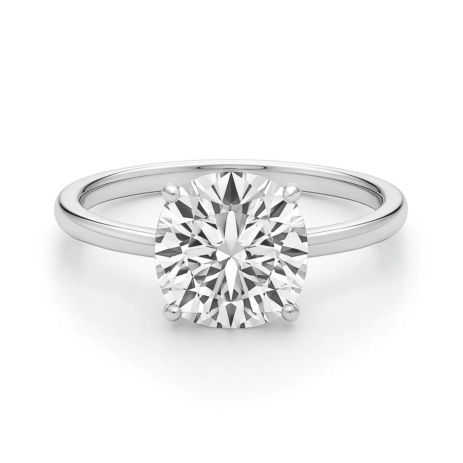 3 Carat Cushion Lab Grown IGI G/VS1 Diamond Solitaire Ring in 14K White Gold - Image 3