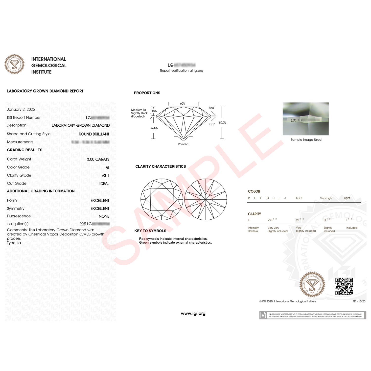 3 Carat Round Lab Grown IGI G/VS1 Diamond Solitaire Ring in 10K White Gold - Image 8