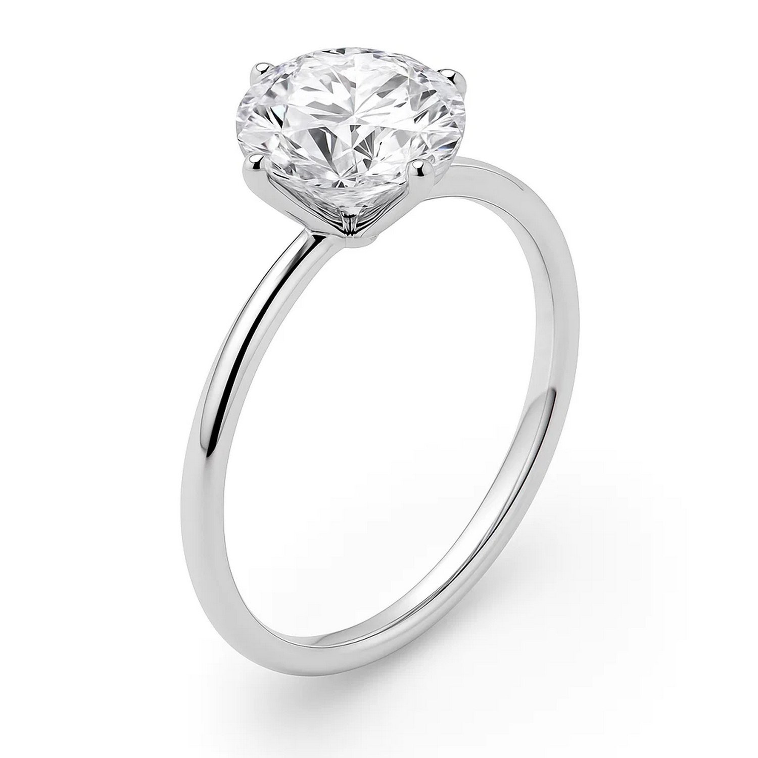 3 Carat Round Lab Grown IGI G/VS1 Diamond Solitaire Ring in 10K White Gold - Image 2