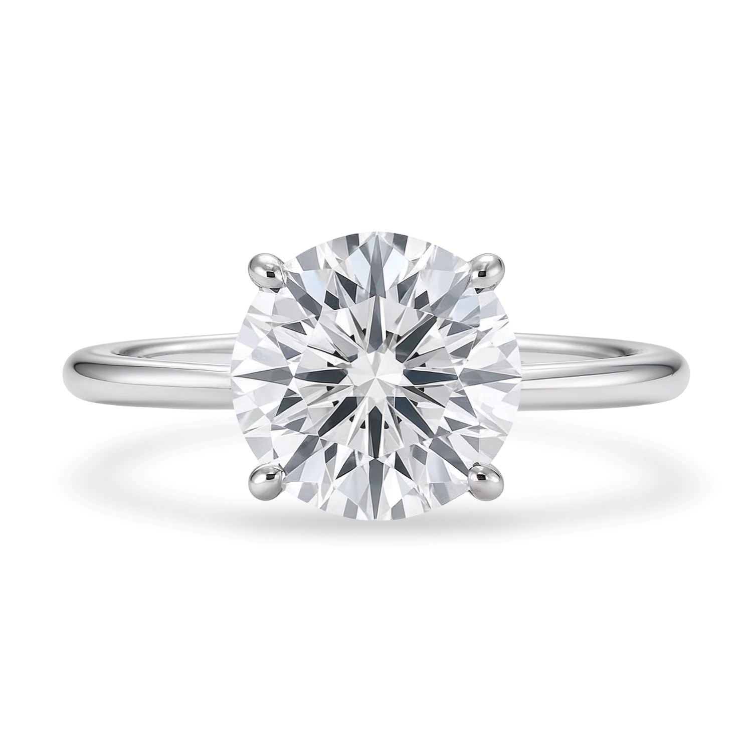 3 Carat Round Lab Grown IGI G/VS1 Diamond Solitaire Ring in 10K White Gold - Image 3