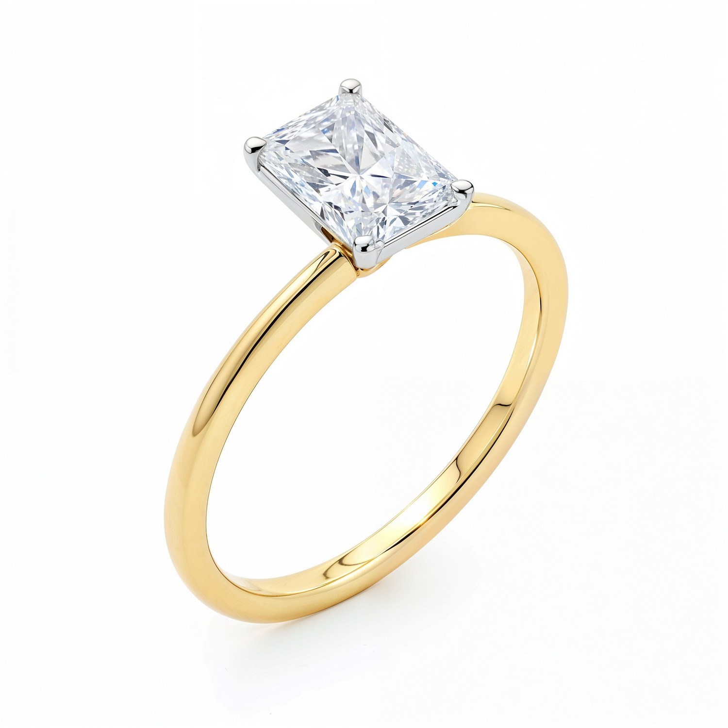 1.50Ct Radiant Lab Grown IGI G/VS1 Diamond Ring in 10K Yellow Gold - Image 2