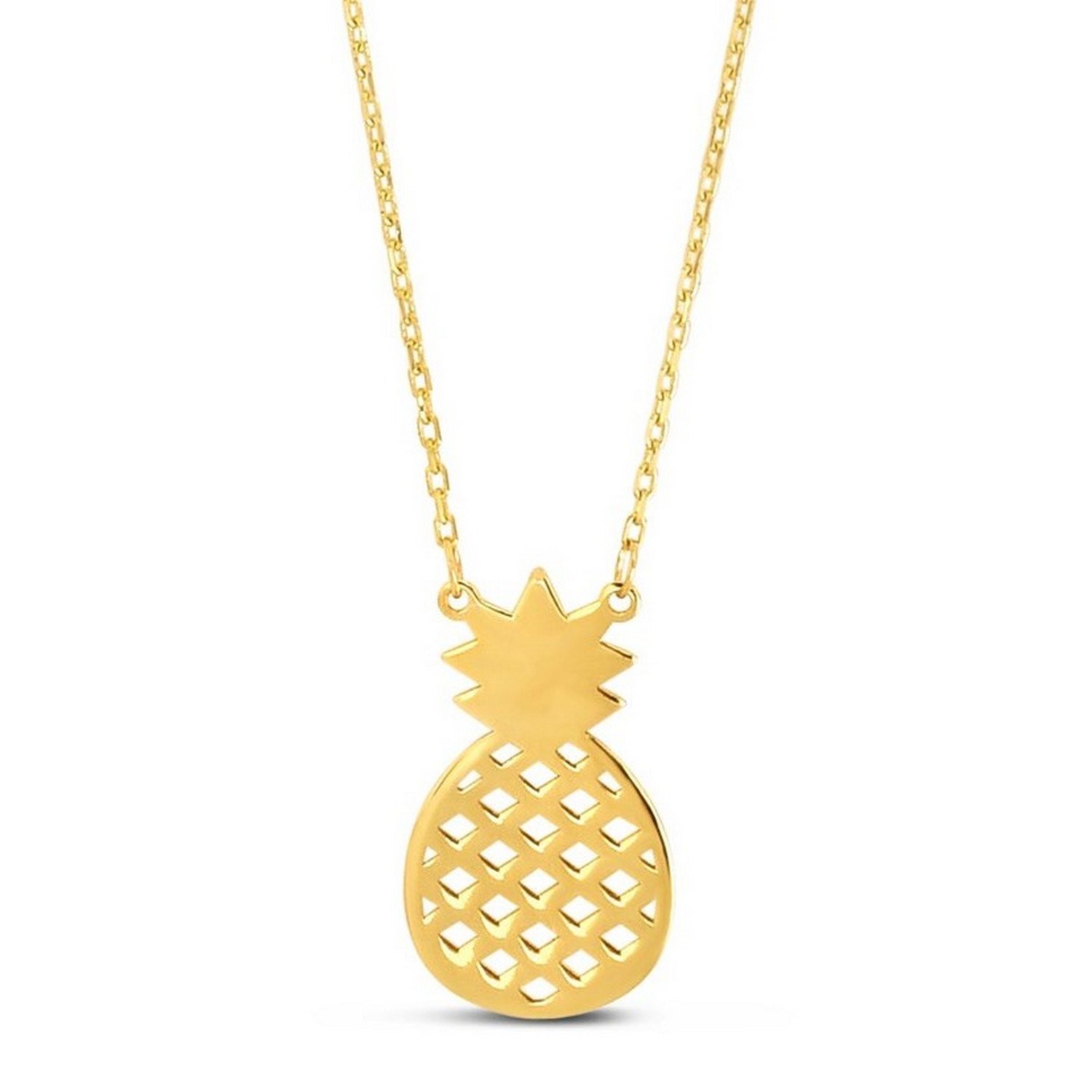 Pineapple Necklace in 10K Yellow Gold - Image 2