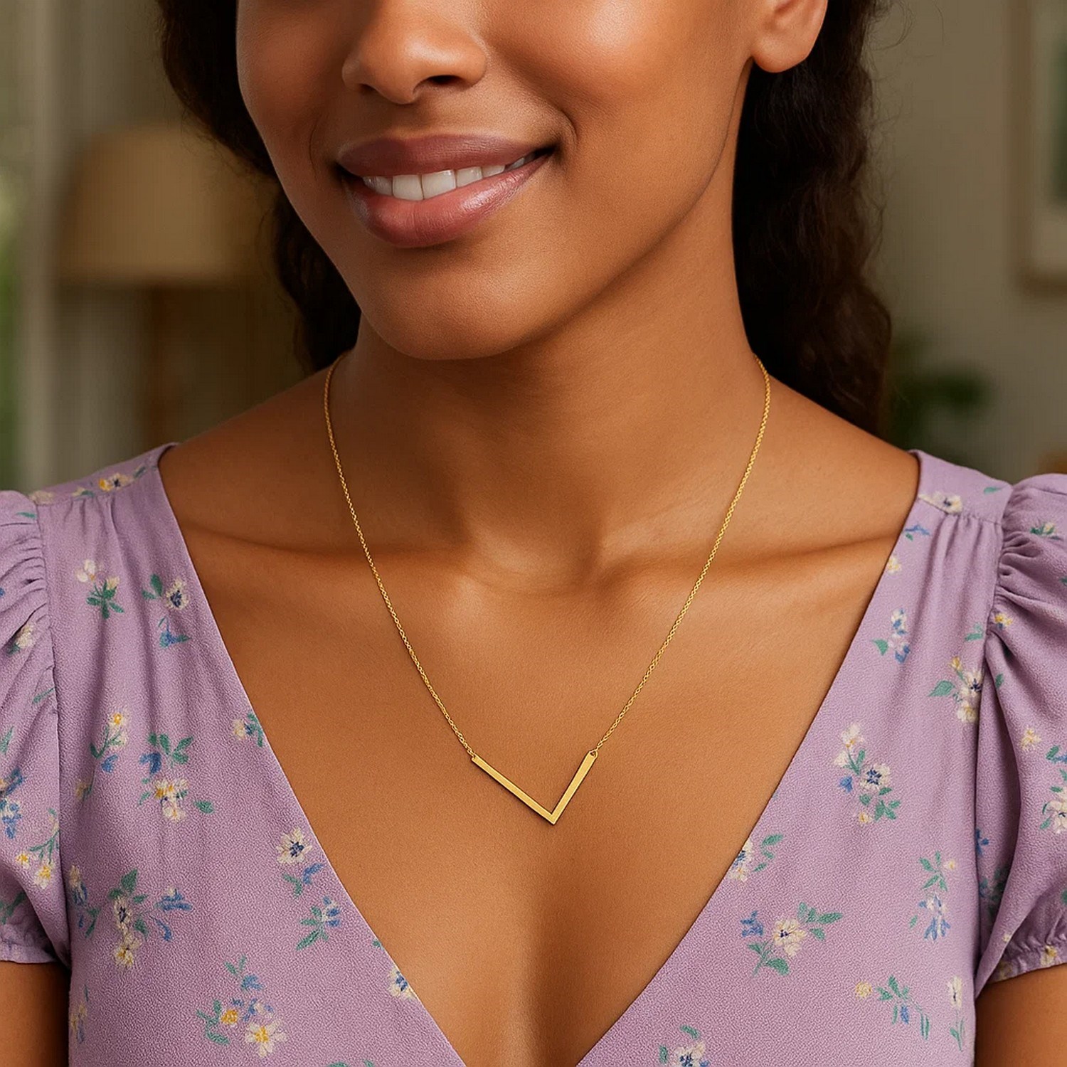 14K Yellow Gold Yours Truly Large Initial L Necklace - Image 4
