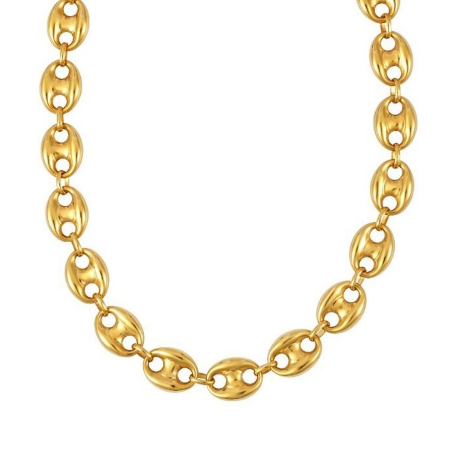 Puffed Mariner Link 12mm Necklace in 14K Yellow Gold - Image 2