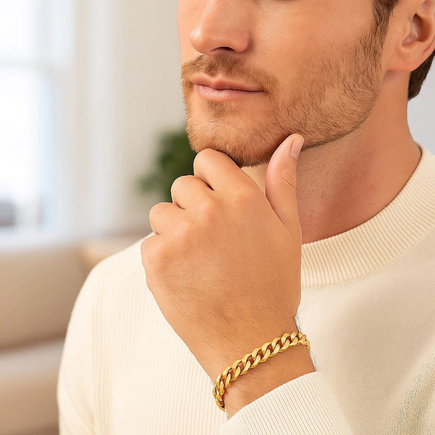 14k Yellow Gold Polished Miami Cuban Chain Bracelet (6.50 mm) - Image 3