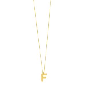 14K Yellow Gold Helium Initial F Pendant