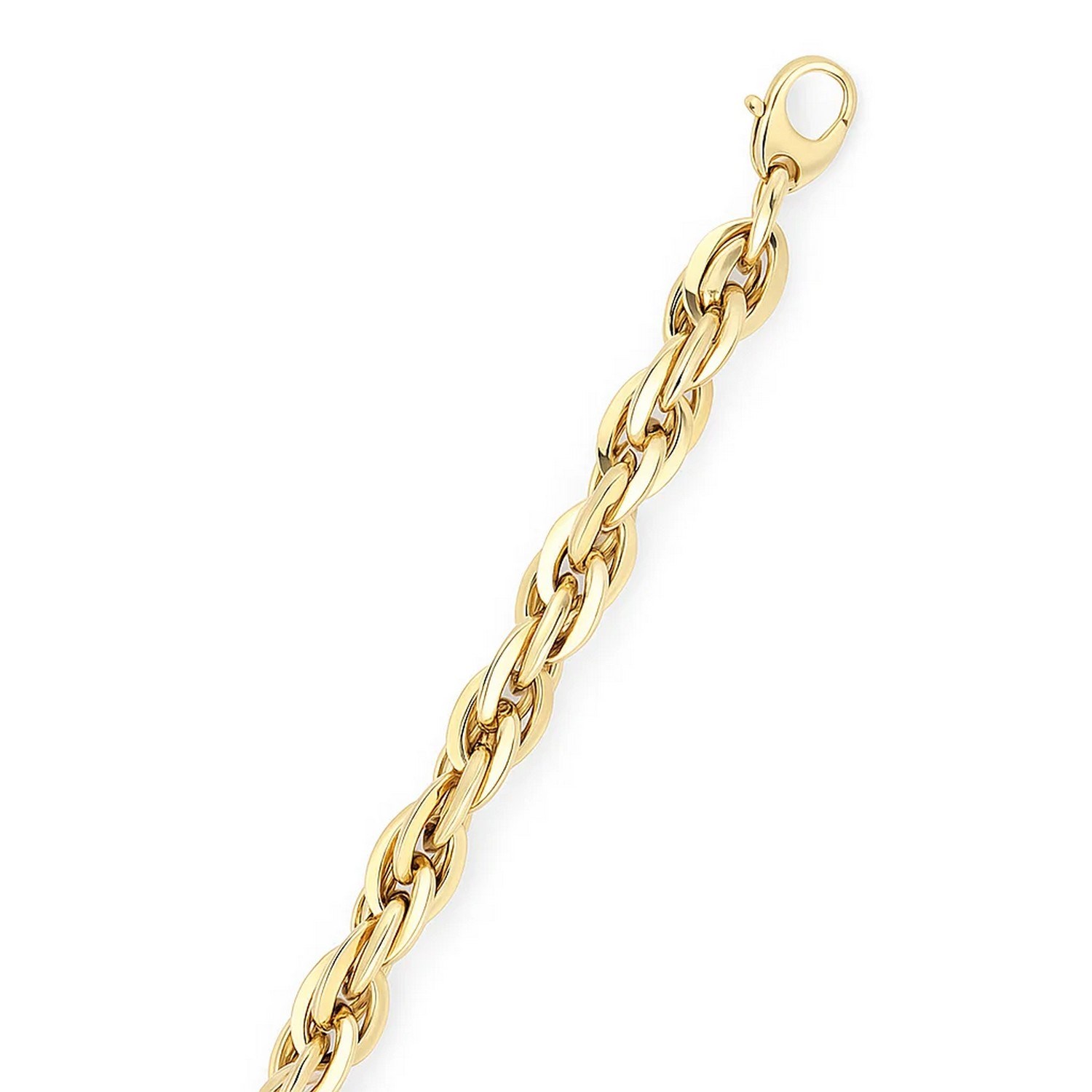 Polished Double Oval Link Chain Necklace in 14k Yellow Gold - Image 2