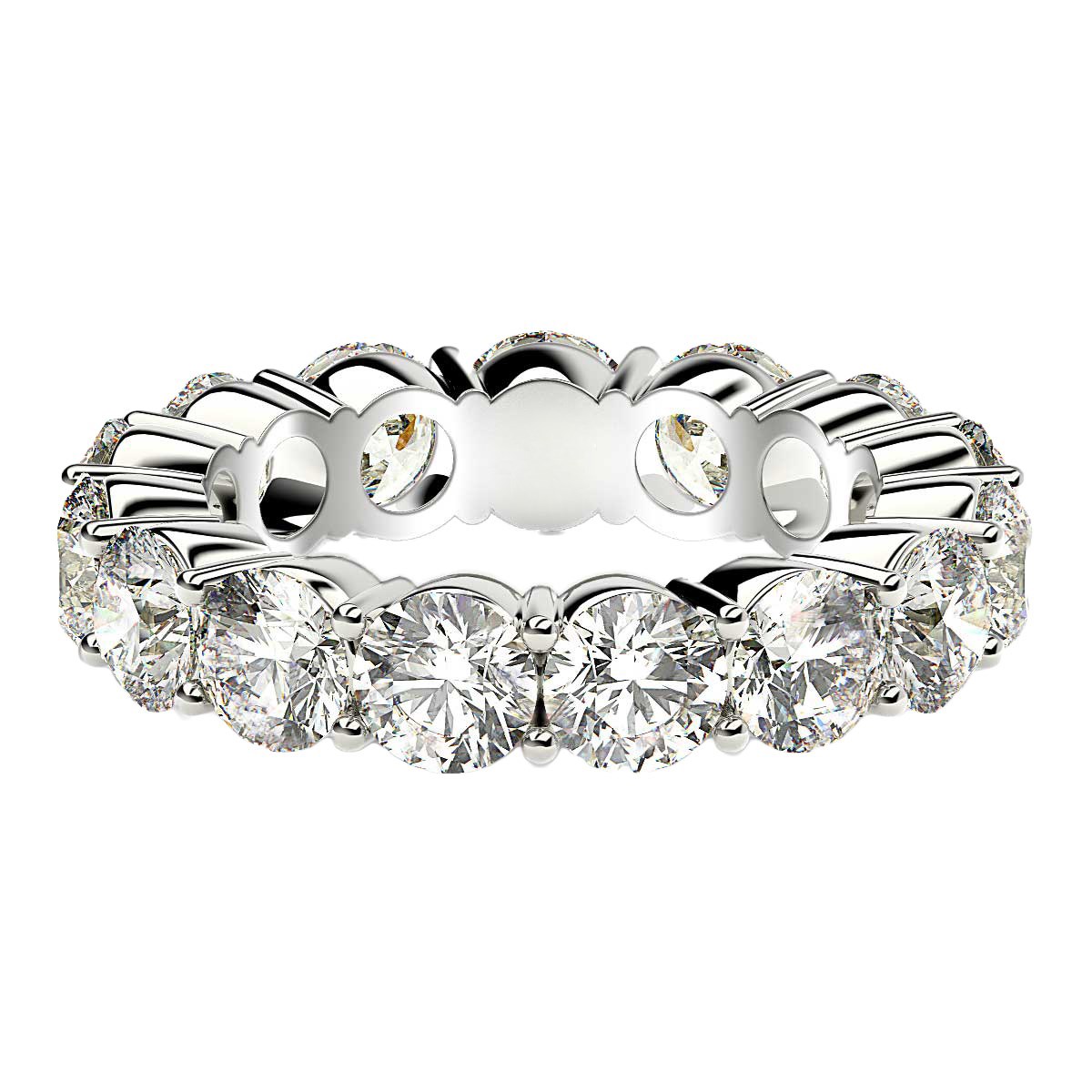 Round Cut Lab Grown Diamond Eternity Ring in 14k White Gold (5 cttw FG/VS2) - Image 2