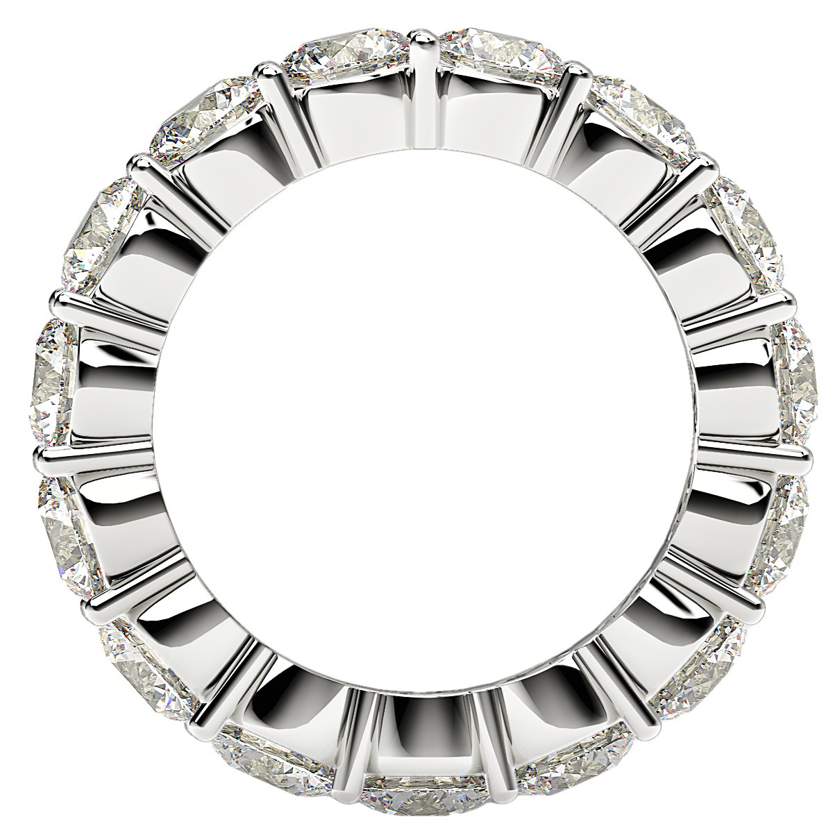 Round Cut Lab Grown Diamond Eternity Ring in 14k White Gold (5 cttw FG/VS2) - Image 3