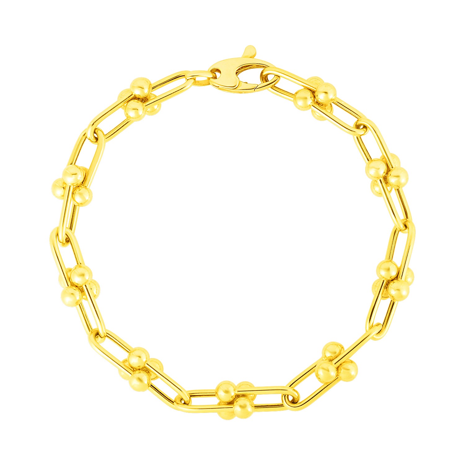 14k Yellow Gold 7 1/2 inch Jax Chain Bracelet (5.00 mm) - Image 2