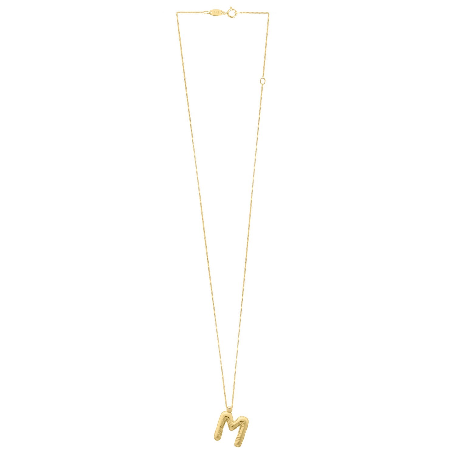 14K Yellow Gold Helium Initial M Pendant - Image 2