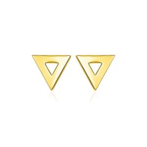 14k Yellow Gold Polished Open Triangle Post Earrings