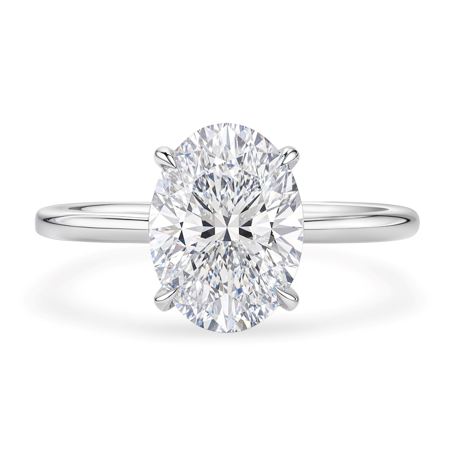 2 Carat Oval Lab Grown IGI G/VS1 Diamond Solitaire Ring in 10K White Gold - Image 2