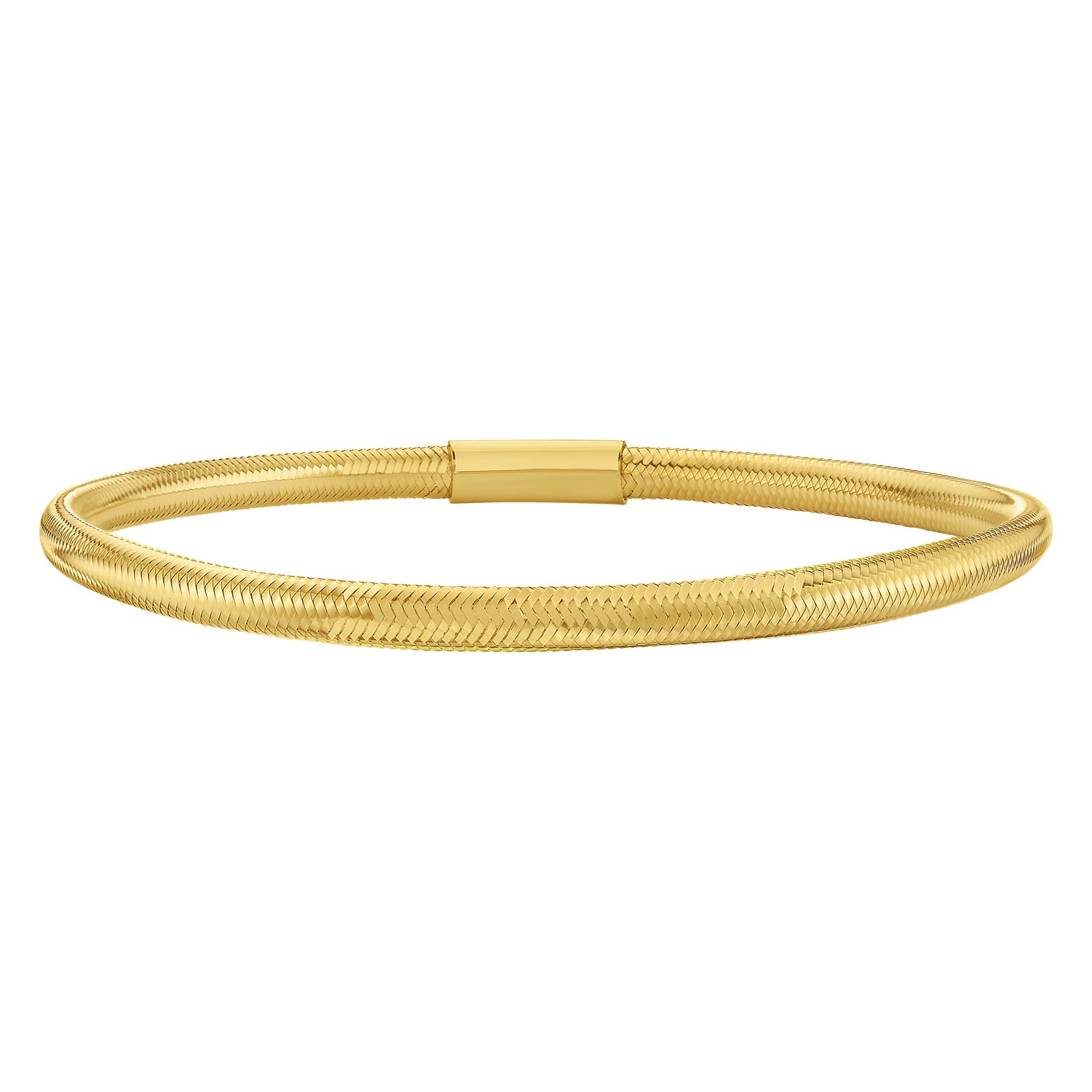 14K Yellow Gold Small Stretch Mesh Bracelet (3.40 mm) - Image 2
