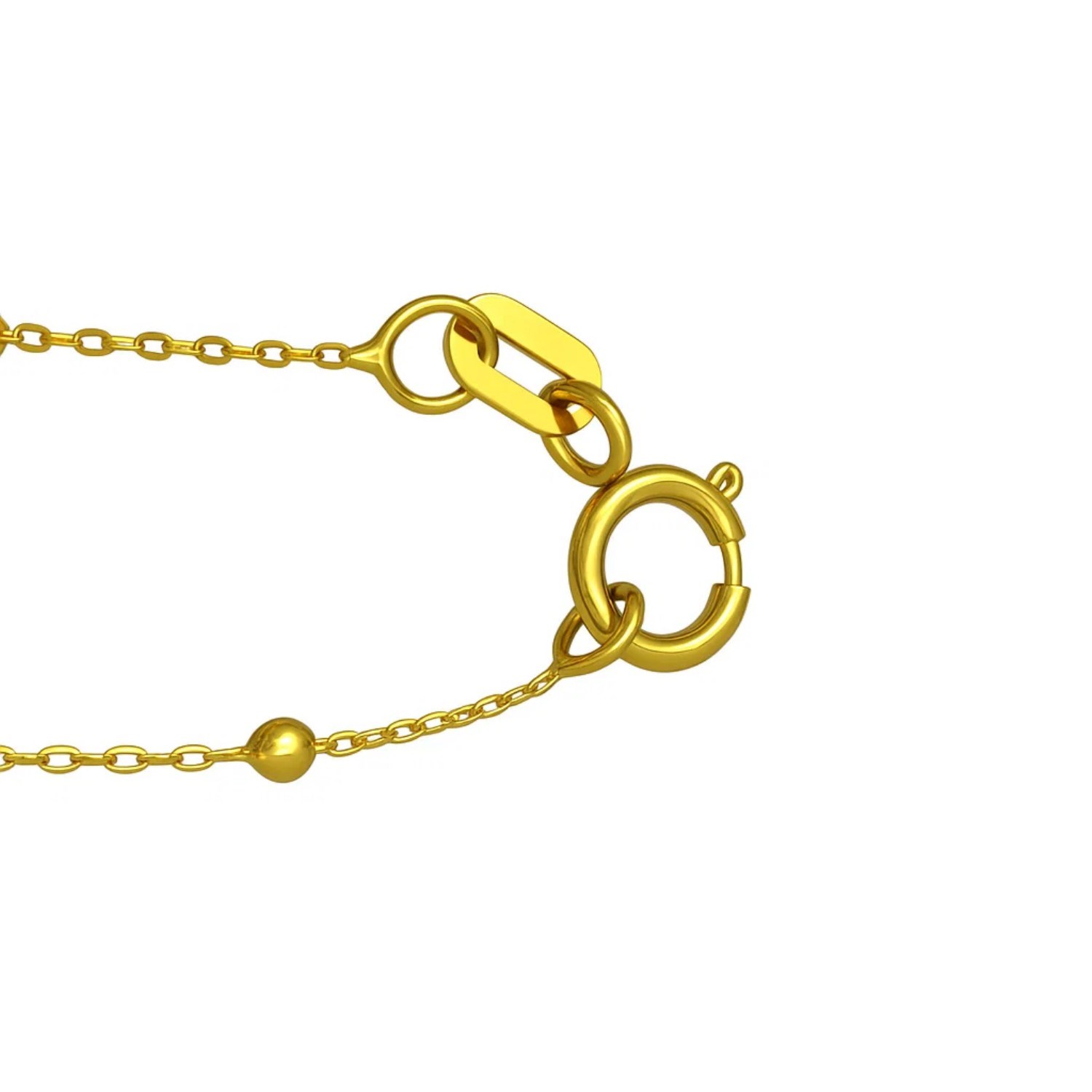 MOP Geometric Gem Rectangle Necklace in 14K Yellow Gold - Image 3