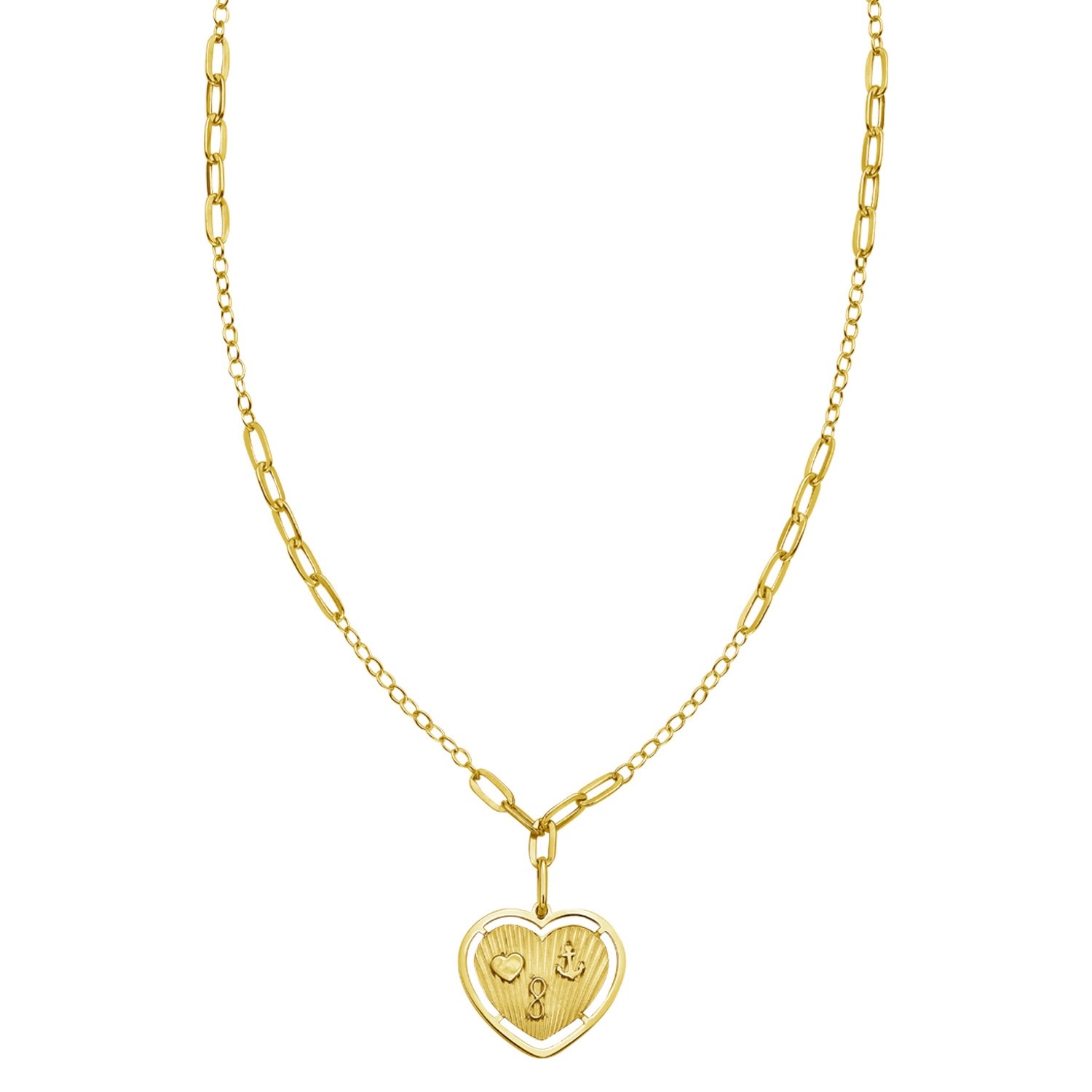 14K Yellow Gold Lucky Forever Heart Necklace