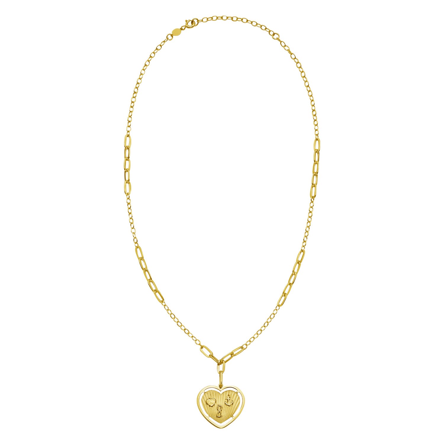 14K Yellow Gold Lucky Forever Heart Necklace - Image 2