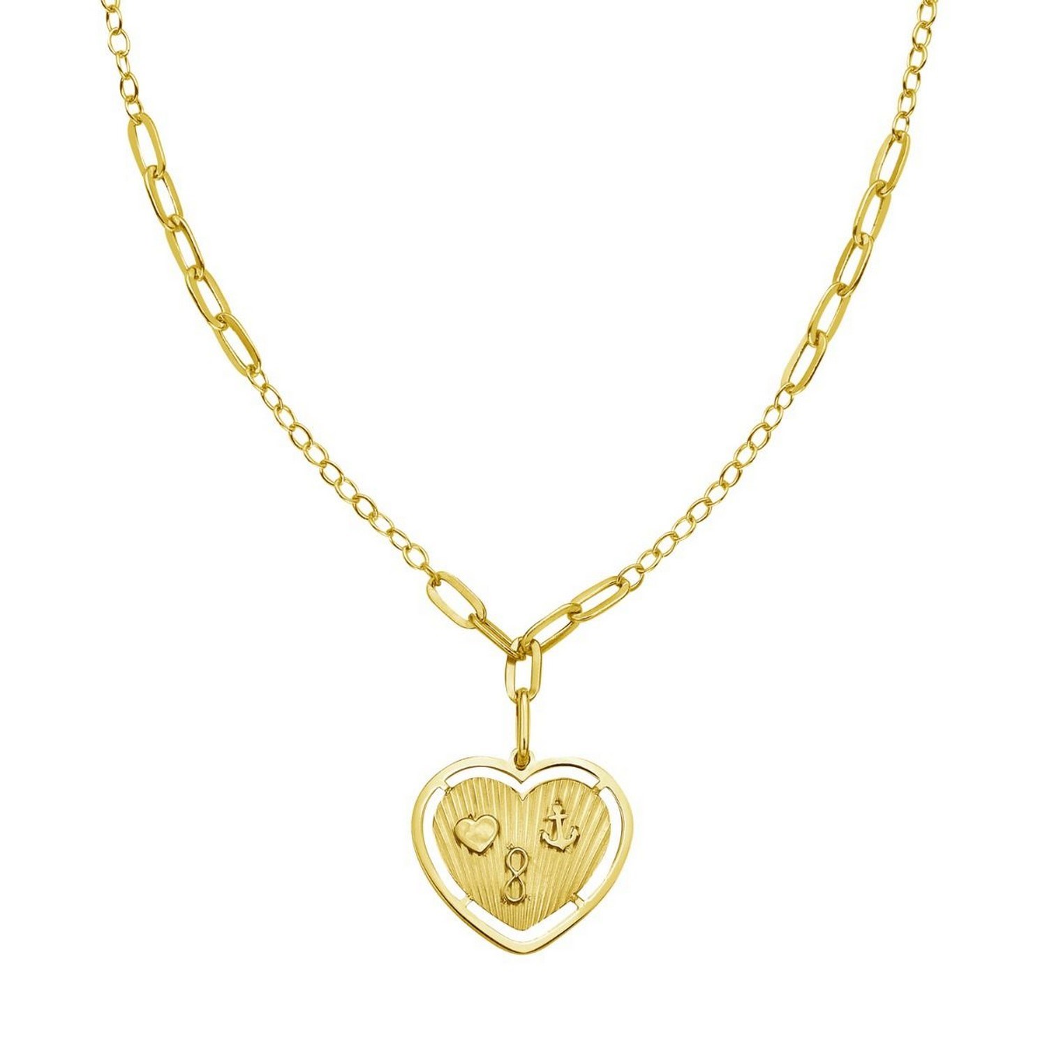 14K Yellow Gold Lucky Forever Heart Necklace - Image 3