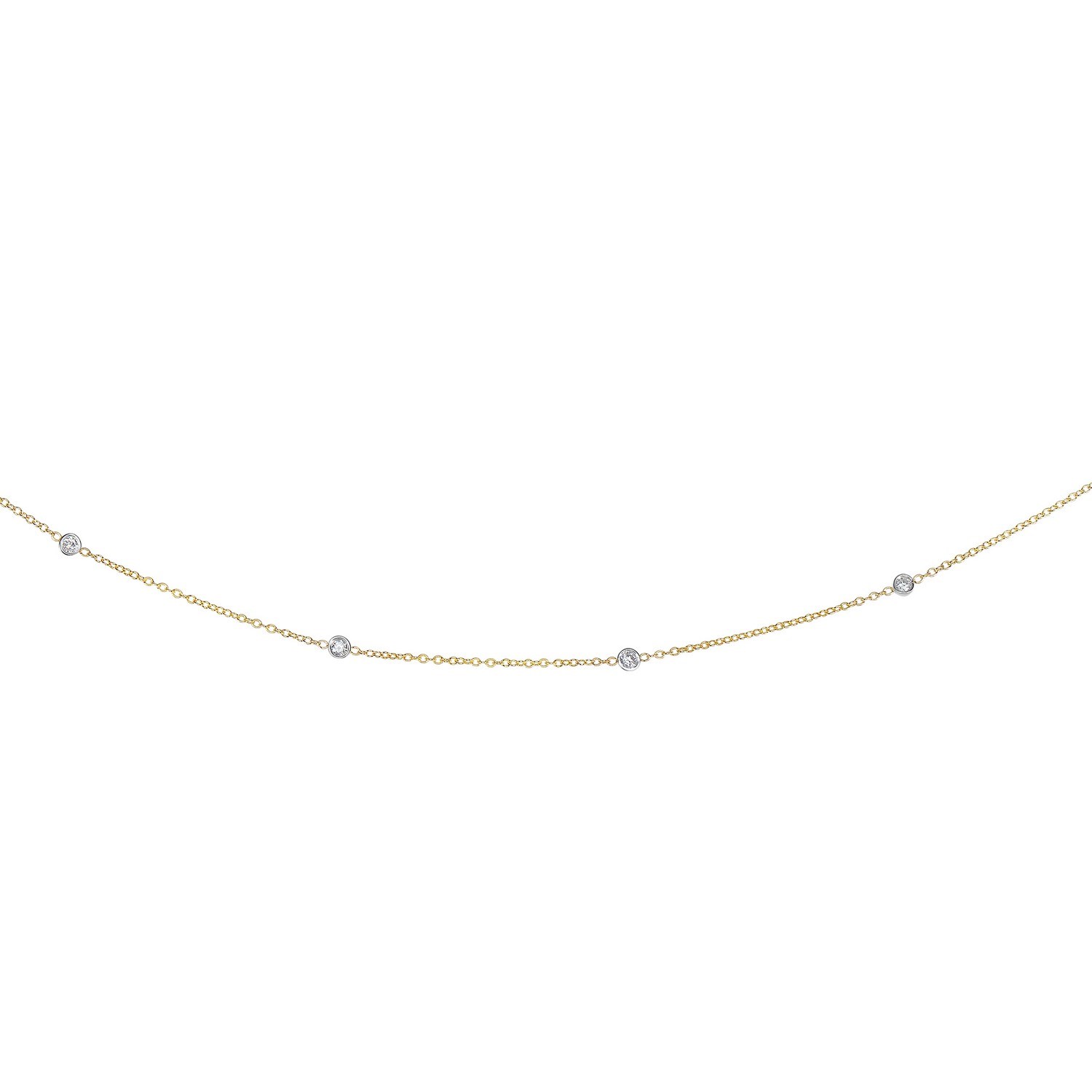 14K Yellow Gold Diamonds by the Yard Necklace - Image 3