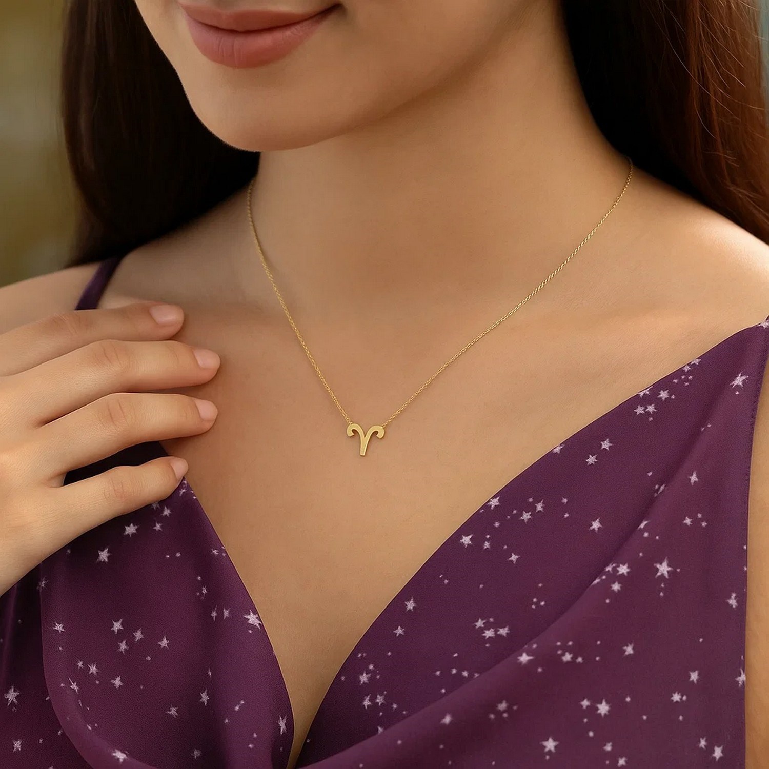 14K Yellow Gold Aries Necklace - Image 5