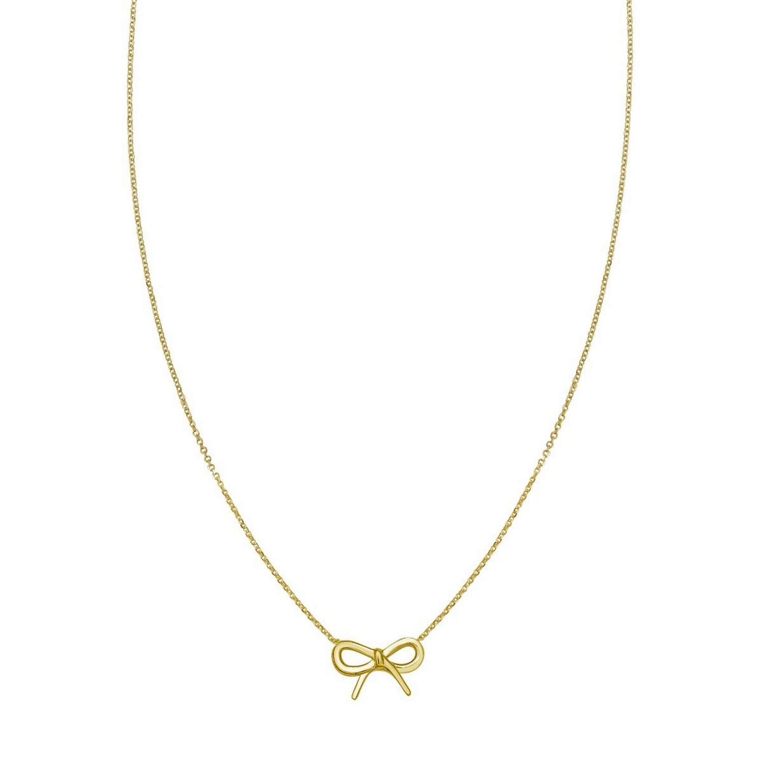 14K Yellow Gold Small Bow Necklace - Image 2
