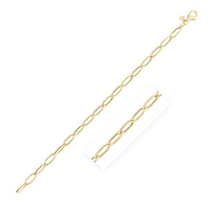 14k Yellow Gold High Polish Hexagon Link Bracelet  (5.00 mm)