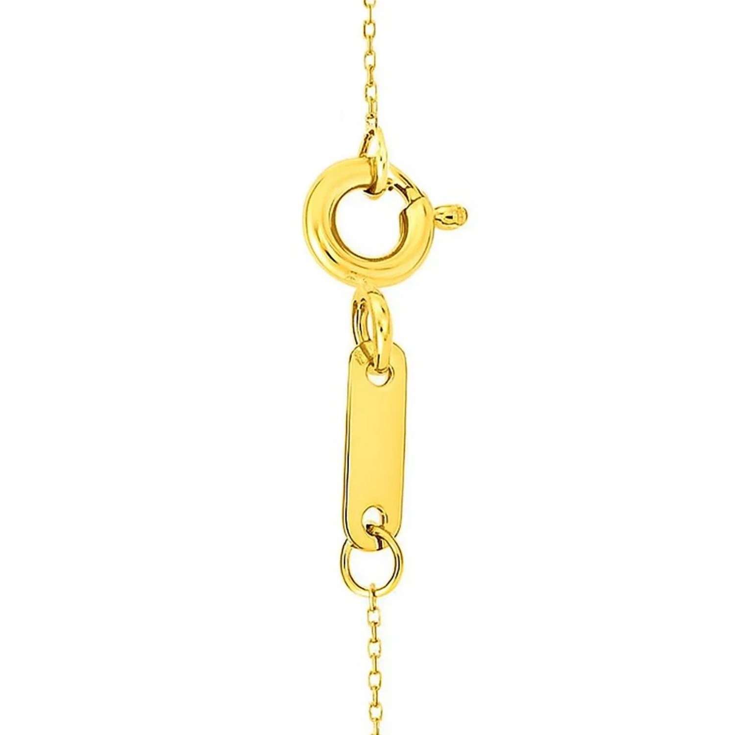 14k Yellow Gold High Polish Linked Mother of Pearl Circles Necklace - Image 5