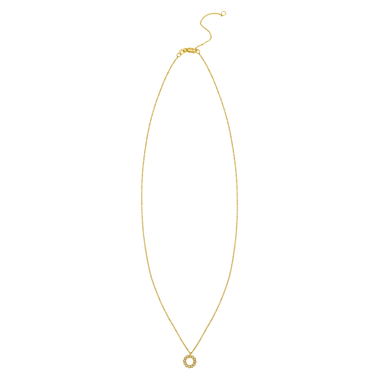 Classic 14K Yellow Gold Petite Diamond Circle Necklace - Image 2