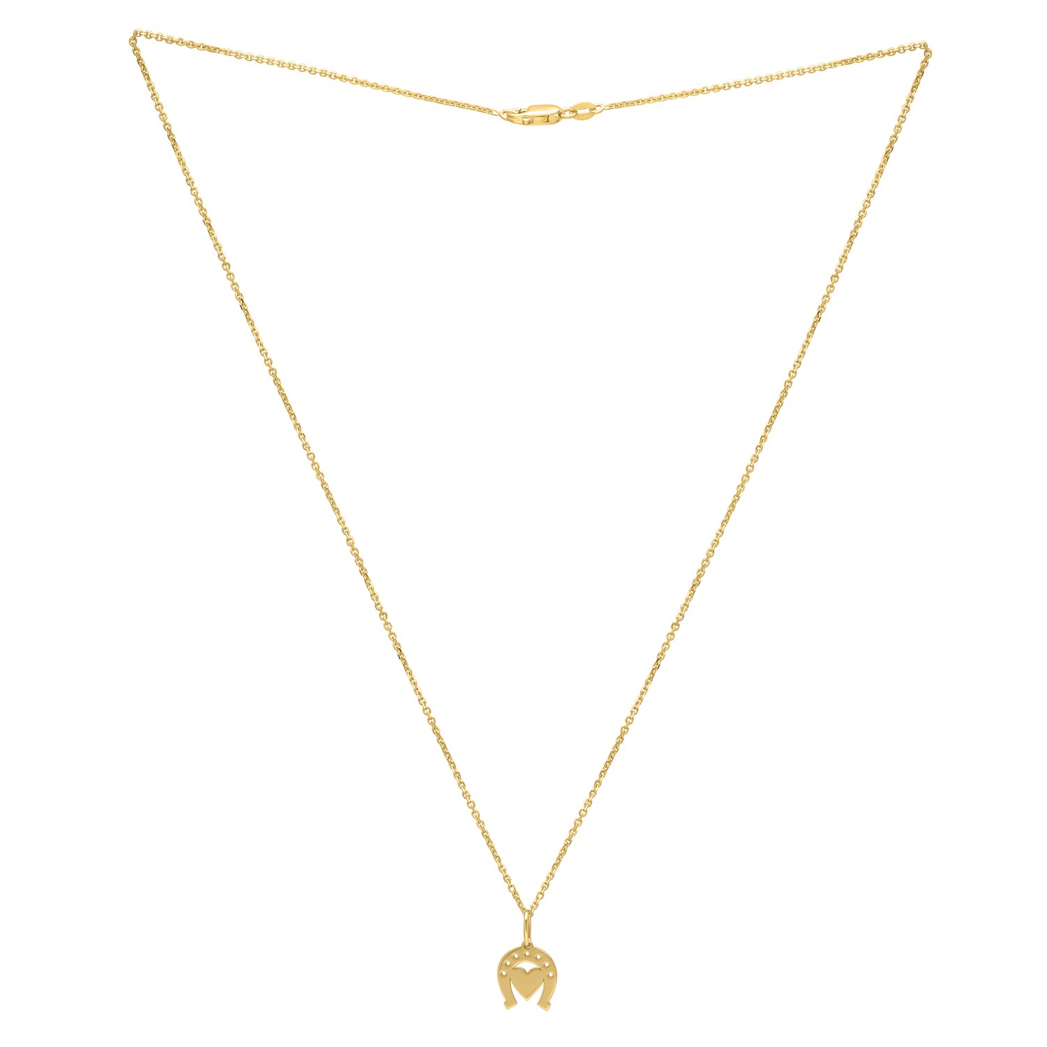 Heart and Horse Necklace in 14K Yellow Gold - Image 2
