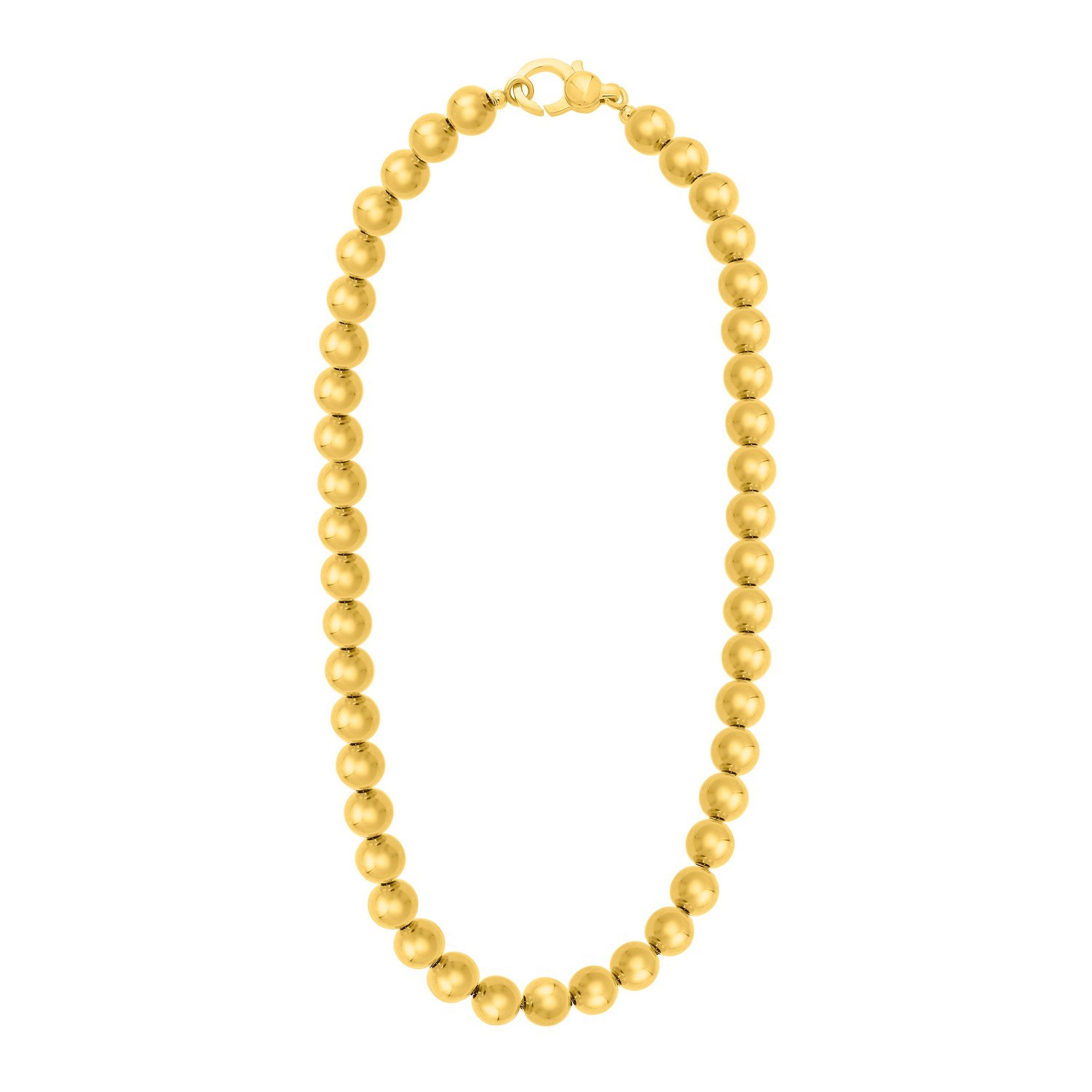 Sterling Silver Gold Plated Bold Bead Necklace - Image 2