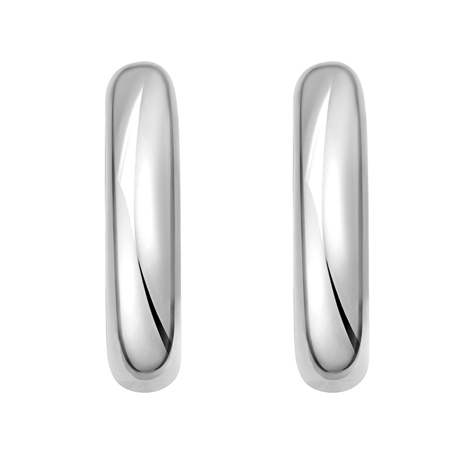 Sterling Silver Round Hoop Earrings - Image 2