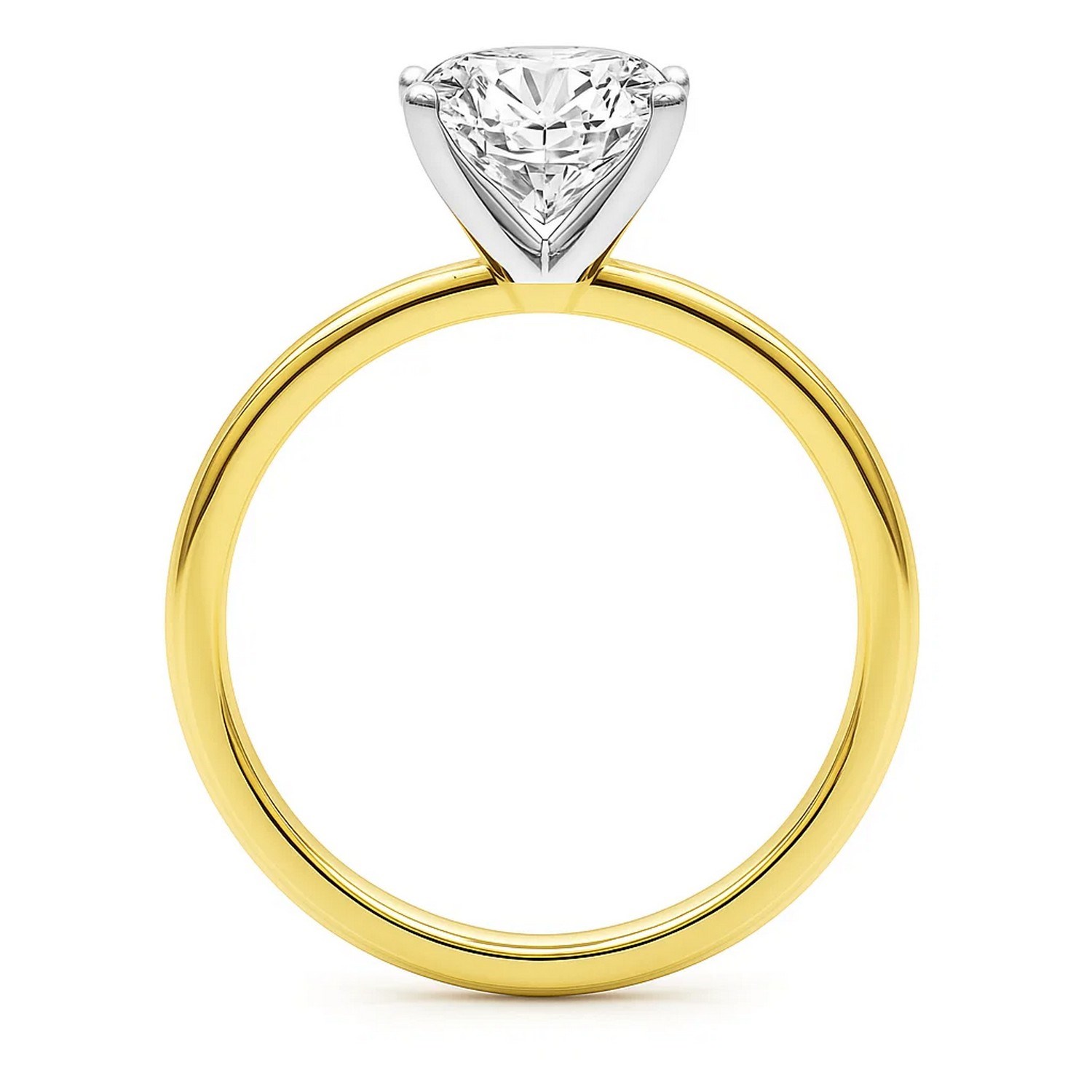 3 Carat Princess Lab Grown IGI G/VS1 Diamond Solitaire Ring in 10K Yellow Gold - Image 4