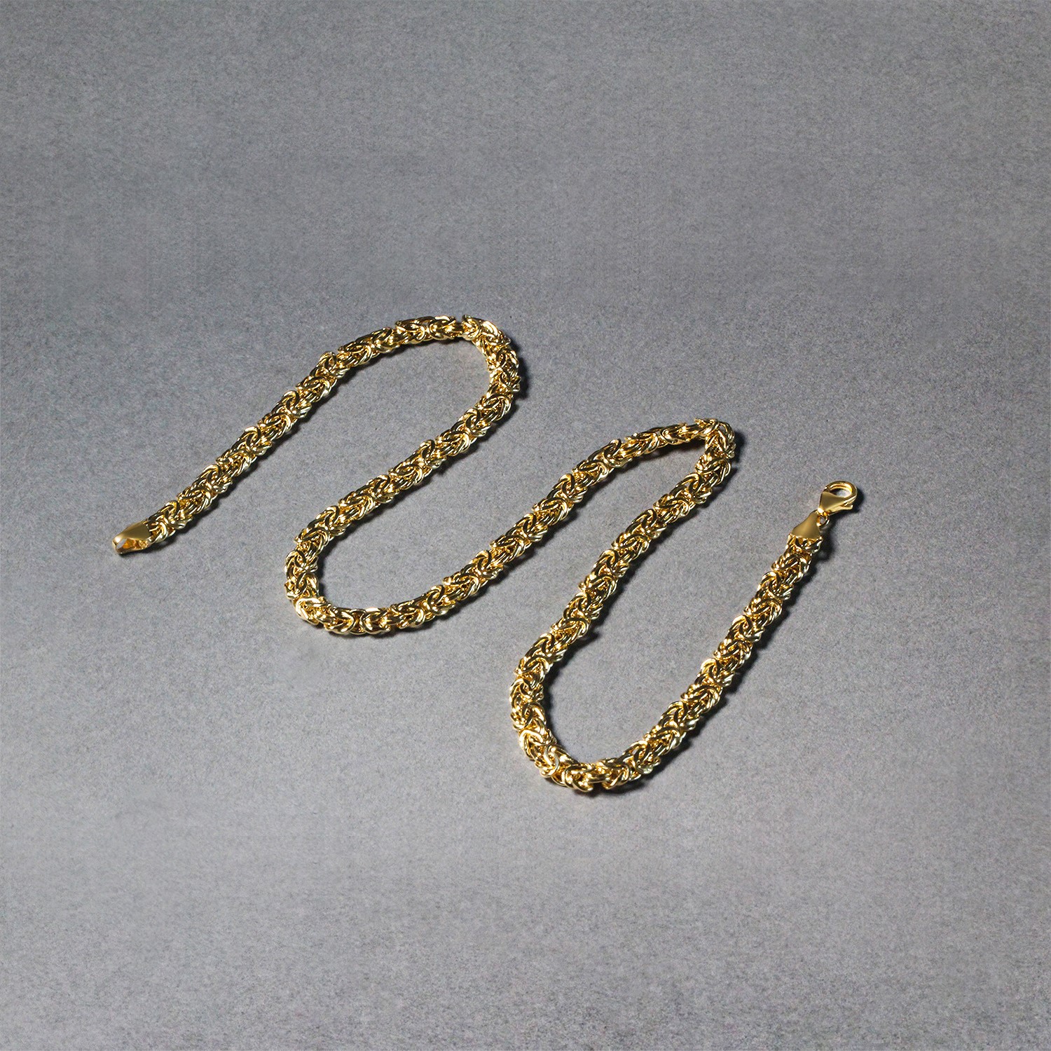 14k Yellow Gold Fancy Byzantine Chain Necklace - Image 5