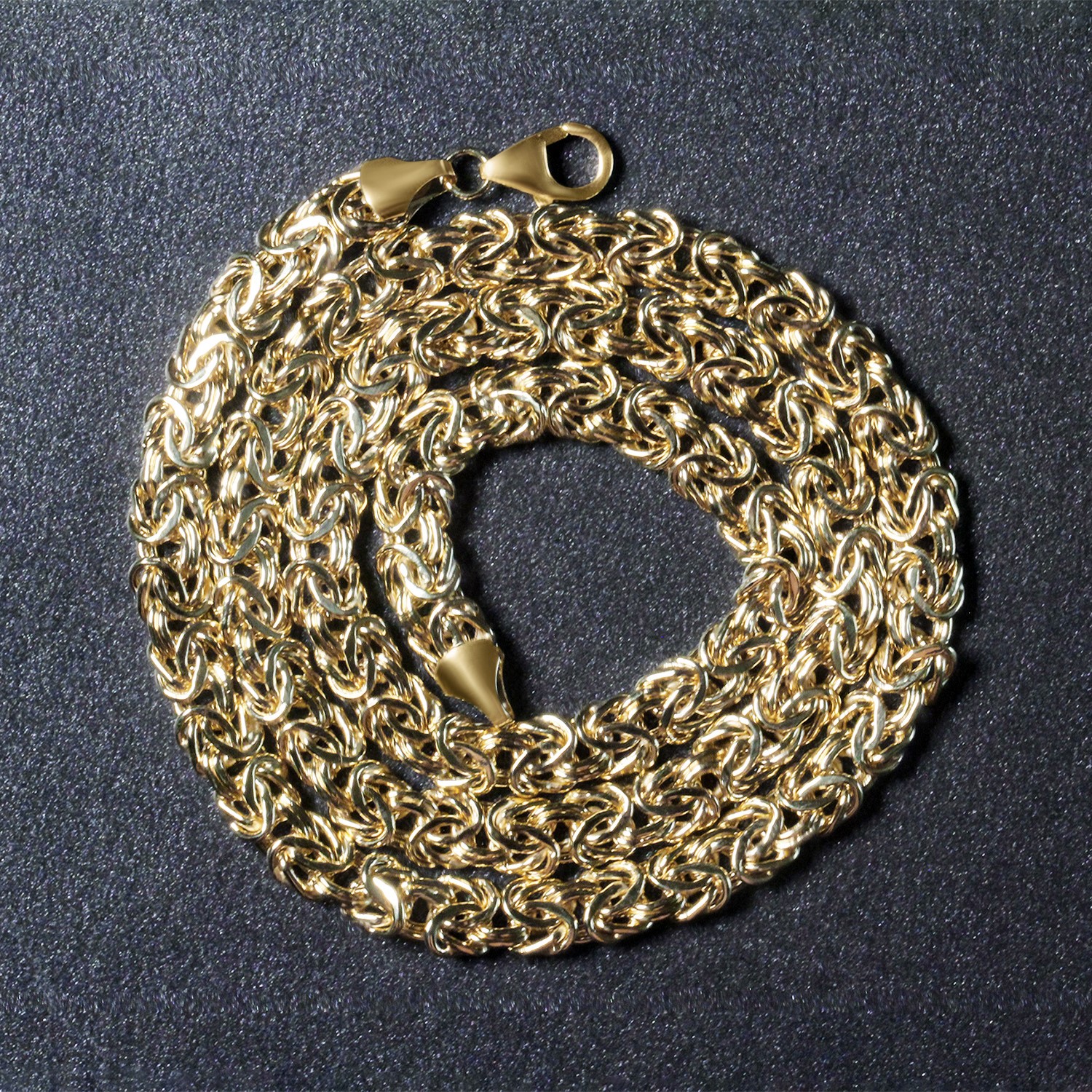 14k Yellow Gold Fancy Byzantine Chain Necklace - Image 6