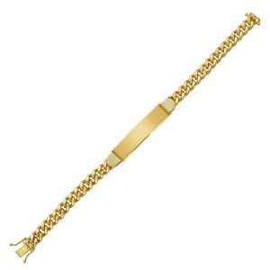 14K Yellow Gold Lite Cuban ID Bracelet (7.20 mm)